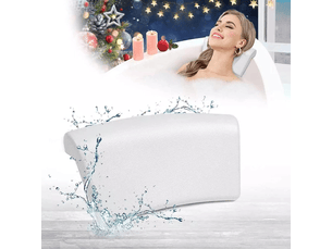 Oreiller de bain, oreiller de bain imperméable en pu, oreillers de bain, oreiller de bain à ventouses, oreiller de baignoire ergonomique