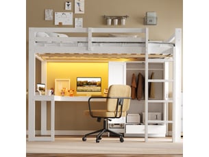 Lit mezzanine 140x200 cm <strong>MODERNLUXE</strong>  <strong></strong> coloris blanc
