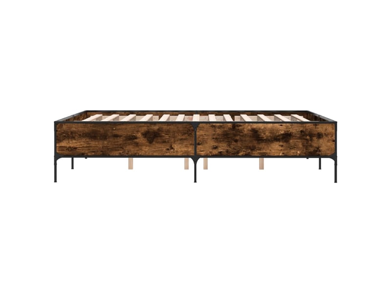  Lit double- lit adulte -  cadre de lit sans matelas chêne fumé 120x200 cm  - Conforama D