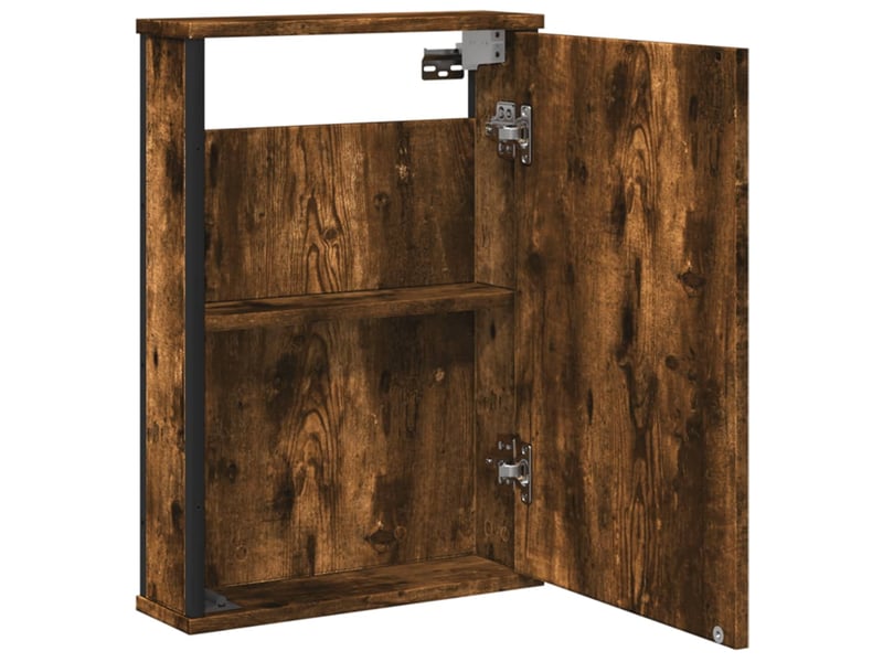  Armoire à miroir de salle de bain chêne fumé bois d’ingénierie shl5656  - Conforama E