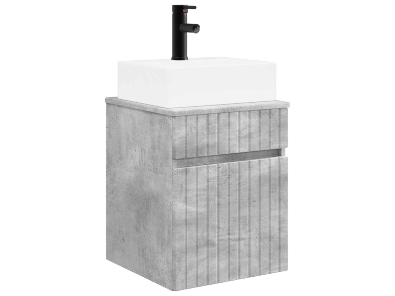  Meuble-sèche avec évier mural gris béton 39x41x62.5 cm  - Conforama A