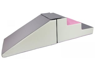Lot de 2 grands blocs en mousse blanc, rose clair, gris