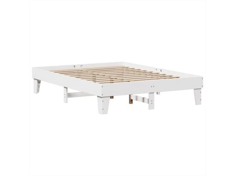  Lit double- lit adulte -  cadre de lit sans matelas blanc 160x200 cm bois de pin massif  - Conforama B