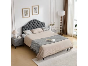 Lit 2 places 140x200 cm coloris gris