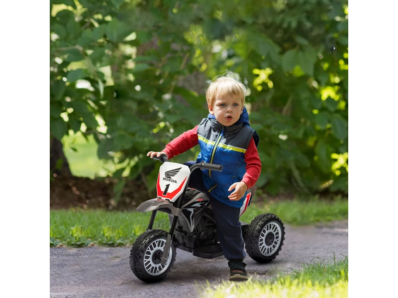  Moto tout-terrain électrique honda crf450rl sous licence pour enfants, à 3 roues, avec klaxon, 71 x 40,5 x 43,5 cm, grise  - Conforama C