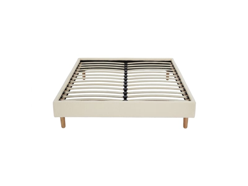  Sommier kit bouclette 160x200 cm tissu sherpa ivoire terre de nuit  - Conforama E