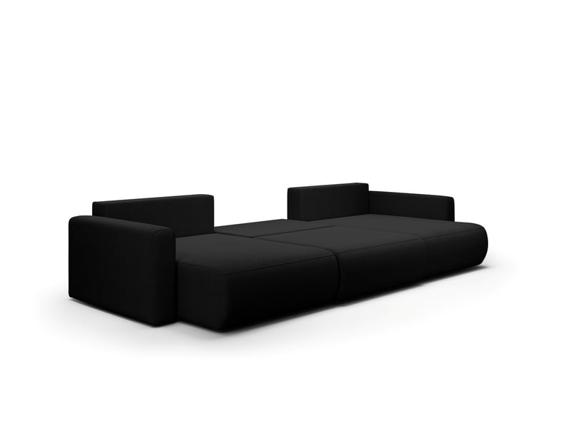 Canapé d'angle convertible 5 places welly u noir - Conforama C