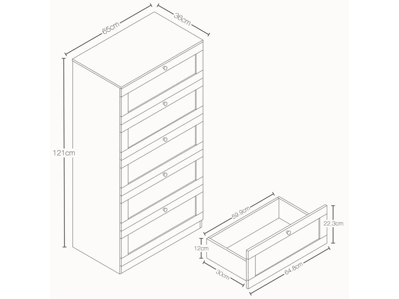  Commode altino 5 tiroirs, chambre, rangement vêtements, meuble, 121x65x36cm, noir 3332185 - Conforama D
