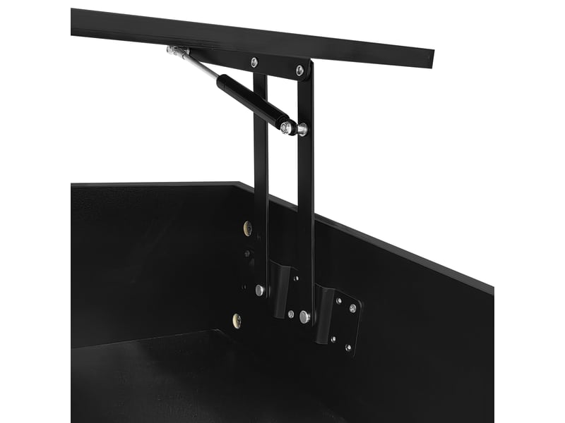  Table basse 100x50x45 cm relevable avec led, noir  - Conforama R