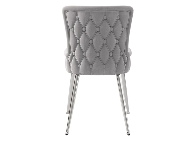  Lot de 6 chaises de salle à manger 55x45x85 cm à pieds en métal gris et argenté  - Conforama D