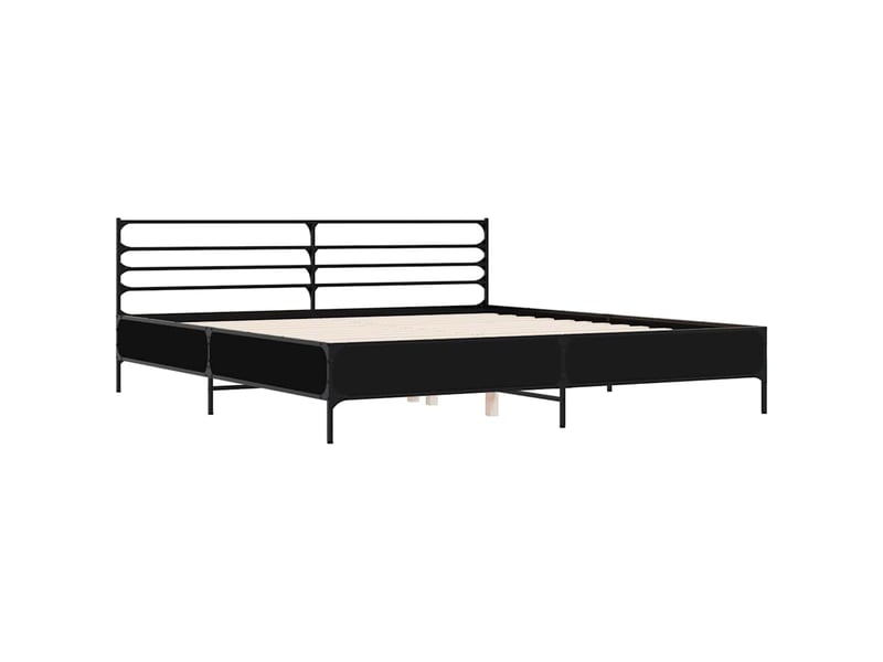  Lit double- lit adulte -  cadre de lit sans matelas noir 200x200 cm  - Conforama B