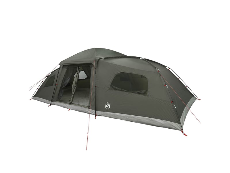  Tente de camping, tente familiale avec auvent imperméable 18 personne vert armée  - Conforama A