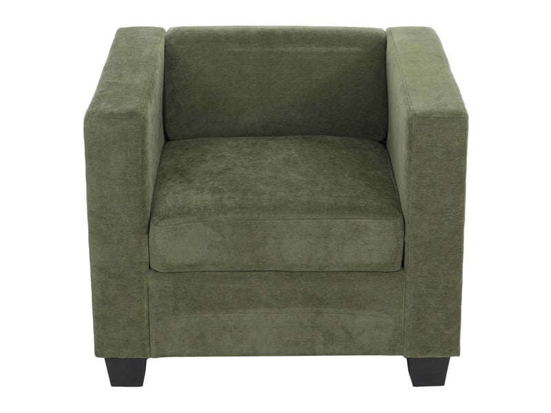  Fauteuil lille, fauteuil de salon, fauteuil rembourréde cocktail, suspension nosag, tissuchenille (260 gm²) - vert  - Conforama E