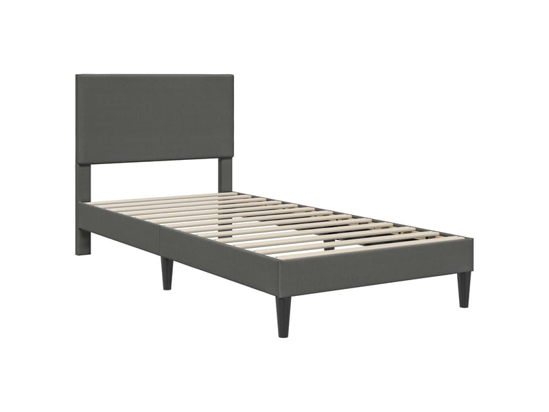  Lit simple- lit adulte -  cadre de lit gris foncé 80 x 200 cm tissu en velours côtelé  - Conforama B