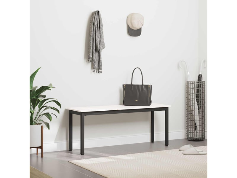  Banc d'entrée, banc d'intérieur blanc 110x35x45 cm bois de pin massif  - Conforama D
