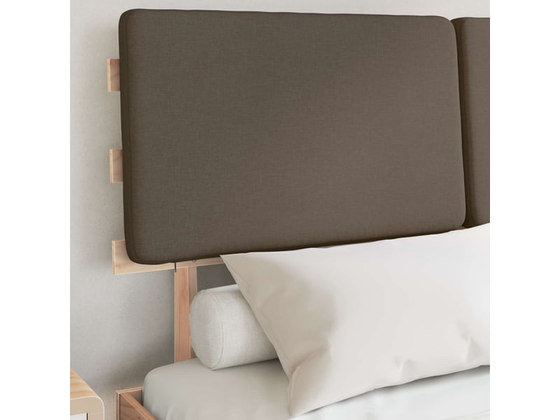 Lit double- lit adulte - cadre de lit avec tête de lit rembourrée taupe 135 x 190 cm - Conforama B