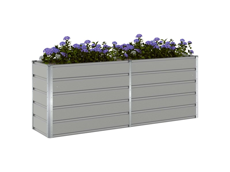  Jardinière - bac à fleurs gris clair 195 x 50 x 75 cm acier galvanisé  - Conforama C