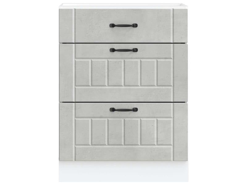  Meuble de rangement, armoire de cuisine lucca gris béton bois ingénierie shl7861  - Conforama D