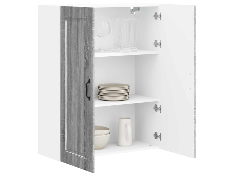 Meuble mural de cuisine | armoire de cuisine gris sonoma 80x31x100cm shl6881 - Conforama C