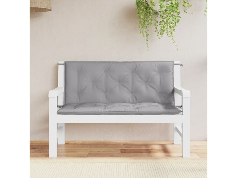  Lot de 2 coussins de banc jardin, coussins d'assise gris 120x50x7 cm tissu oxford cf58724  - Conforama B