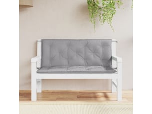 Lot de 2 coussins de banc jardin, coussins d'assise gris 120x50x7 cm tissu oxford cf58724