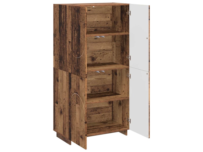 Buffet haut, buffet de rangement bois ancien 79x41x151 cm bois d'ingénierie - Conforama C