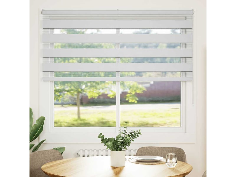 Store zèbre, store de fenêtre blanc 155x150 cm largeur du tissu 150,9cm polyester cf48384 - Conforama A