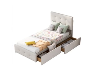 Lit simple 90x200 cm FERRARINI   coloris beige