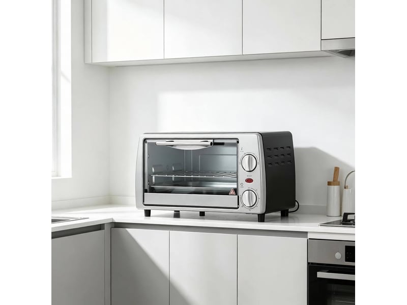  Mini-four de table 10 l avec thermostat réglable et minuterie, argenté  - Conforama B