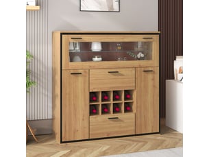 Buffet 2 porte(s)  4 tiroir(s) <strong></strong> <strong></strong> - 100 cm coloris naturel 