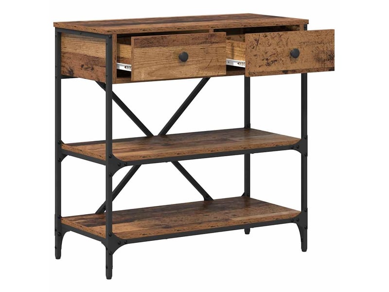 Table console - table d'appoint - table d' entrée avec tiroir marron 75 x 34,5 x 75 cm bois - Conforama E