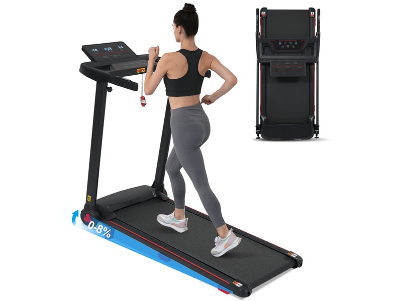  Tapis de course pliable 3 cv, 14 km/h, inclinaison 8 %, bluetooth, 12 programmes  - Conforama D