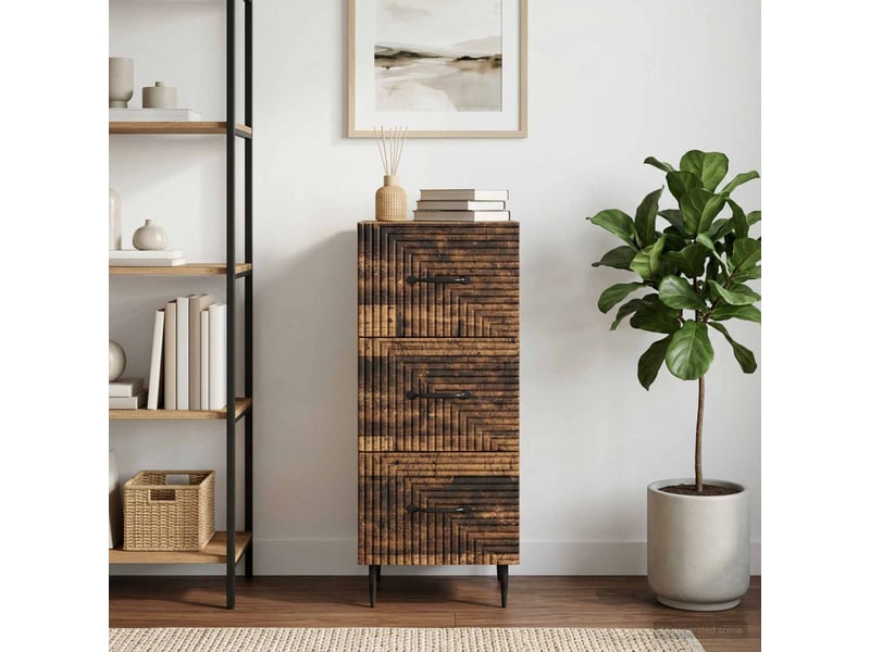 Armoire de rangement bureau, armoire à tiroirs bois ancien 33 x 34,5 x 89,5 cm - Conforama B