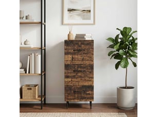 Armoire de rangement bureau, armoire à tiroirs bois ancien 33 x 34,5 x 89,5 cm