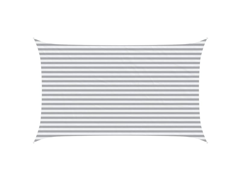 Voile d'ombre - voile d'ombrage - voile parasol gris clair et blanc 5 x 3 m - Conforama A