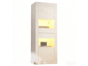 Vitrine coloris blanc 3 étagère(s) <strong>MAISENTIEL</strong> <strong></strong> - 61 cmx162 cm