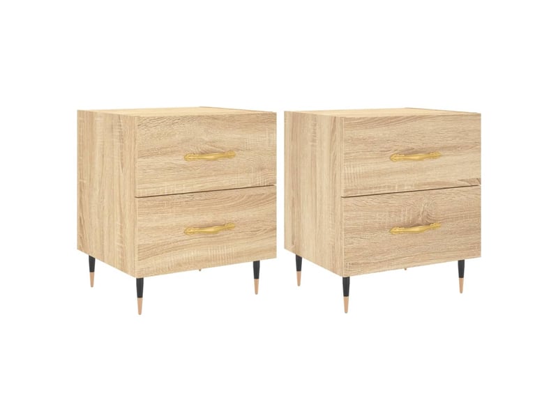  Lot de 2 tables de chevet - cabinet de chevet - table de nuit chêne sonoma 40x35x47,5 cm  - Conforama A