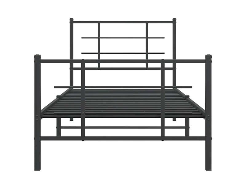  Lit simple- lit adulte -  cadre de lit métal sans matelas avec pied de lit noir 90x200 cm  - Conforama D