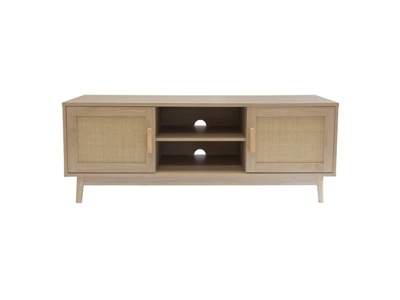 Meuble télé en bois cannage 120 x 40 x 45 cm 62866 - Conforama A