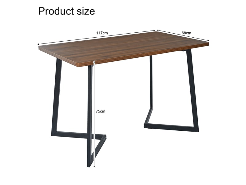  Ensemble table et 4 chaises moderne, plateau mdf bois foncé et assises en velours noir pour votre salle à manger  - Conforama C