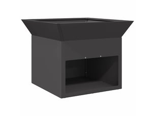 Brasero exterieur, foyer de cheminée noir 50x50x40 cm acier shl13018