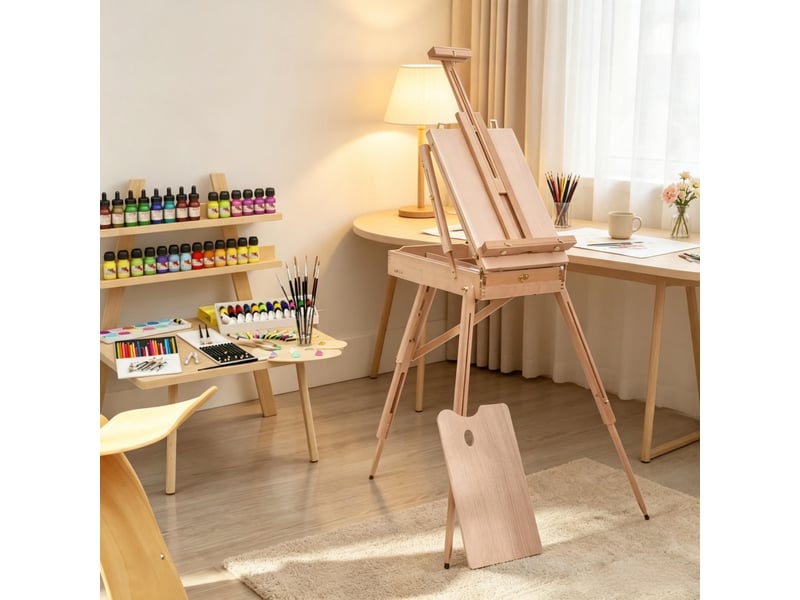  Chevalet d’atelier pliable et portable avec coffret, chevalet de peinture élégant  - Conforama B