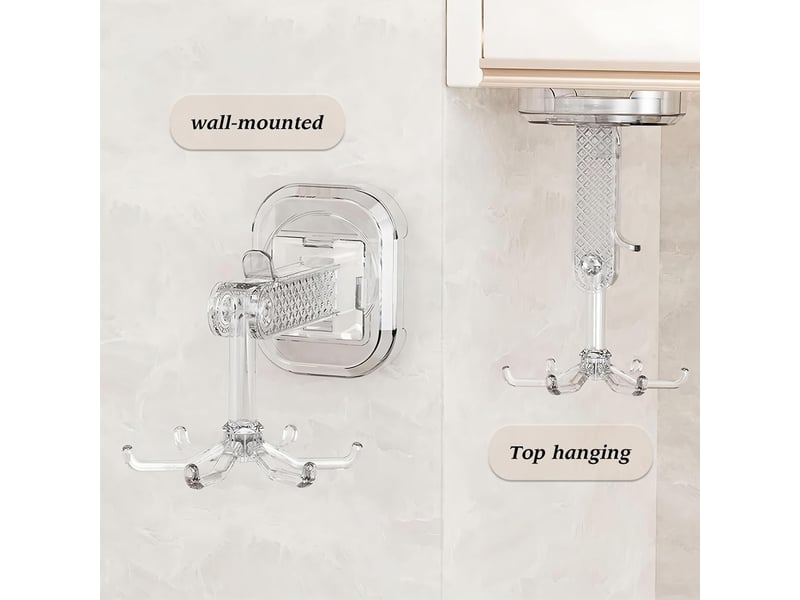 Crochet à ventouse à six griffes avec détachable en plastique robuste (ensemble transparent 1 pièce XLH-ZLS-004312MF - Conforama B