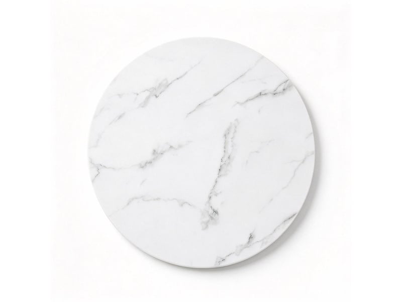  Table basse lot de 2 pièces tables rondes plateau effet marbre blanc piètement métal noir et doré  - Conforama D