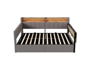 Lit coffre 140x200 cm SEYAKANY coloris gris