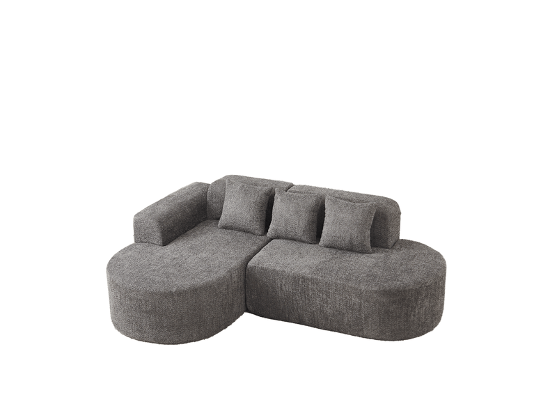  Canapé d’angle gauche 3 places en chenille gris anthracite, 222 x 157 x 73 cm Fay Lum - Conforama A