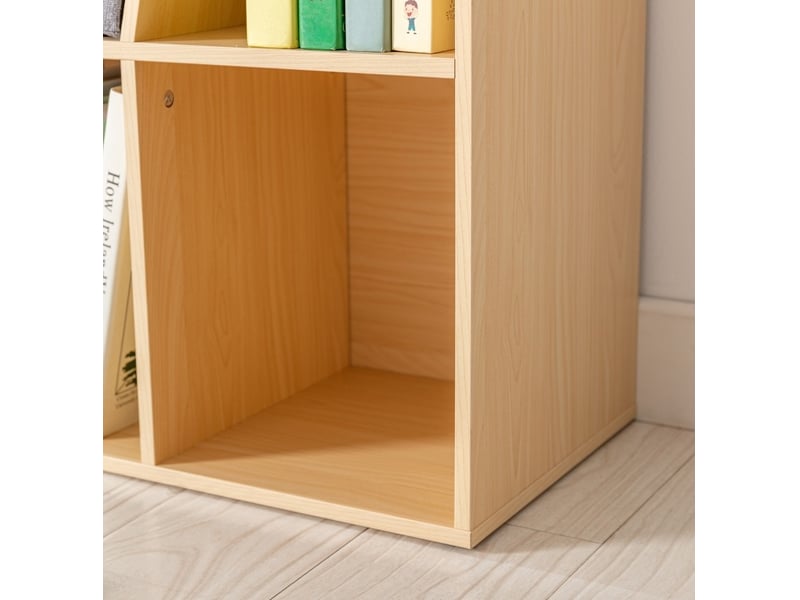  Bibliothèque enfant avec banc 103x30x62 cm – gris et naturel – 6 compartiments et 3 coussins  - Conforama D