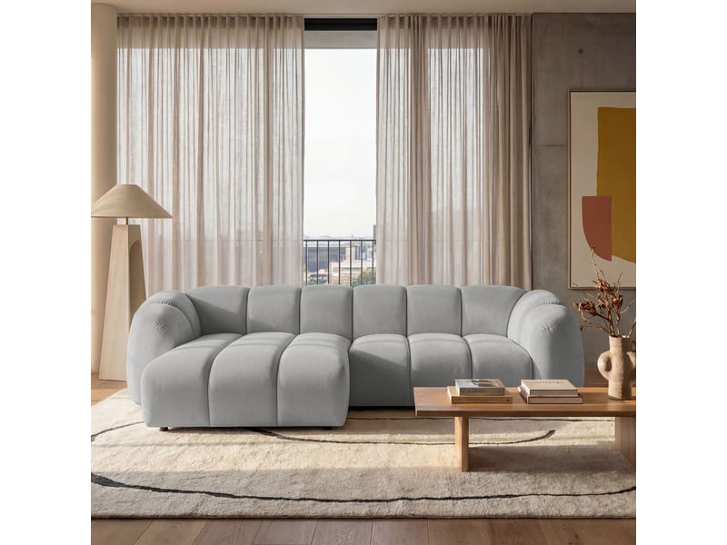  Selsey millma - canapé d'angle - 300 cm - velours gris clair Millma - Conforama B