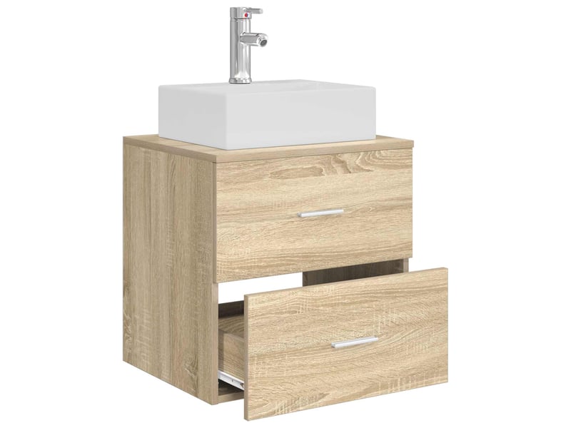  Vanité de lavabo mural, meuble de rangement chêne sonoma 49.5x41x62.5 cm shl6592  - Conforama C