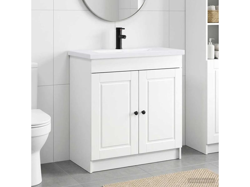 Ensemble de mobilier de salle de bain blanc 78.5x37.5x81 cm shl4315 - Conforama B